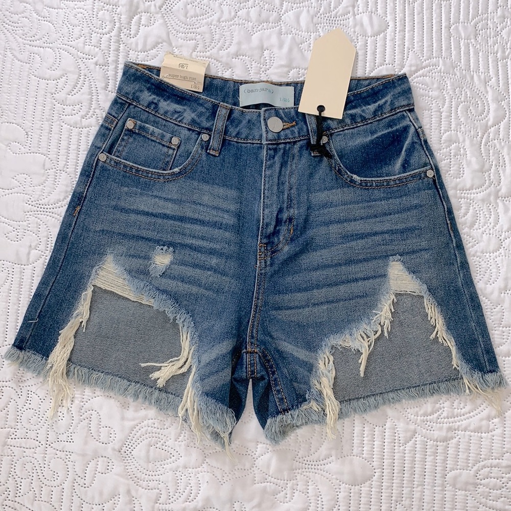 NWT Distressed Denim Shorts
